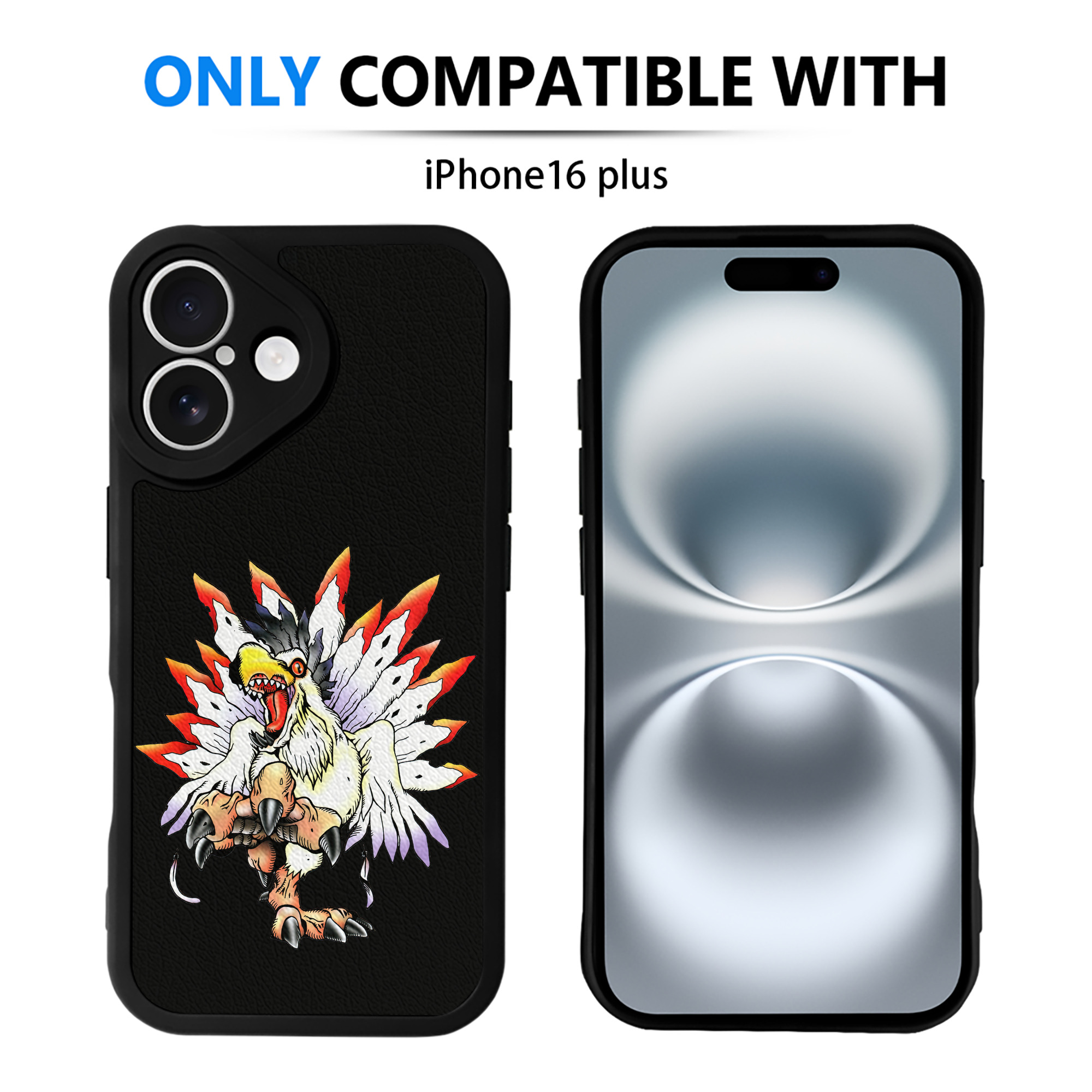 （画像用） Digimon デジタルモンスター/デジモン 【iPhone 16シリーズ対応】シリコンスマホケース（レザー調） 材質：シリコン